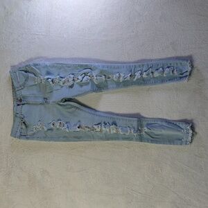 Shein Large distressed stretch jean light blue